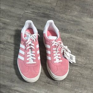 Adidas Gazelle Bold Women's Pink and White Sneakers Size 7.5 “NWT” No Box